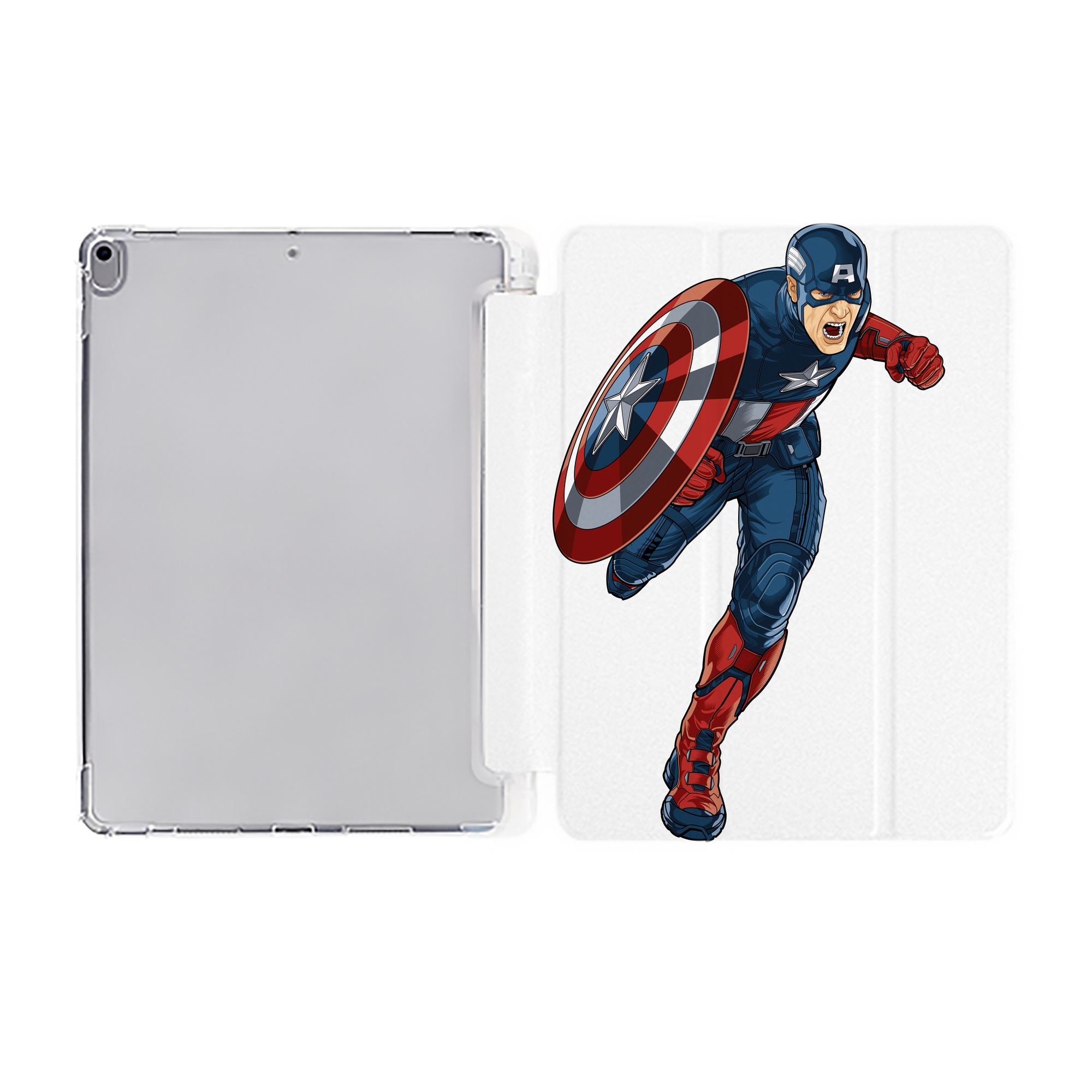 （画像用） アベンジャーズ The Avengers IPad ケース ペン収納付き 三つ折りスタンド PUレザー×シリコン 対応機種9.5/10.5/10.9インチ